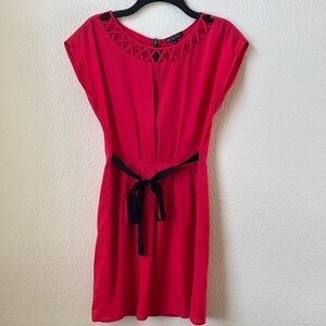 Elegant Red Dress with Black Accents